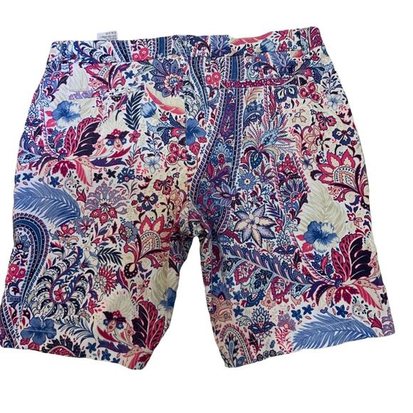 Tommy Bahama Pink, Blue and White Paisley Floral Cotton Stretch Shorts sz 4 - Picture 2 of 4